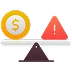 Icon representing Finance and Risk