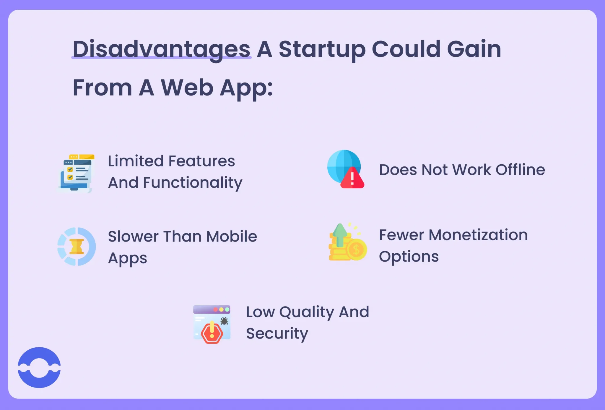 Disadvantages of developing Web app