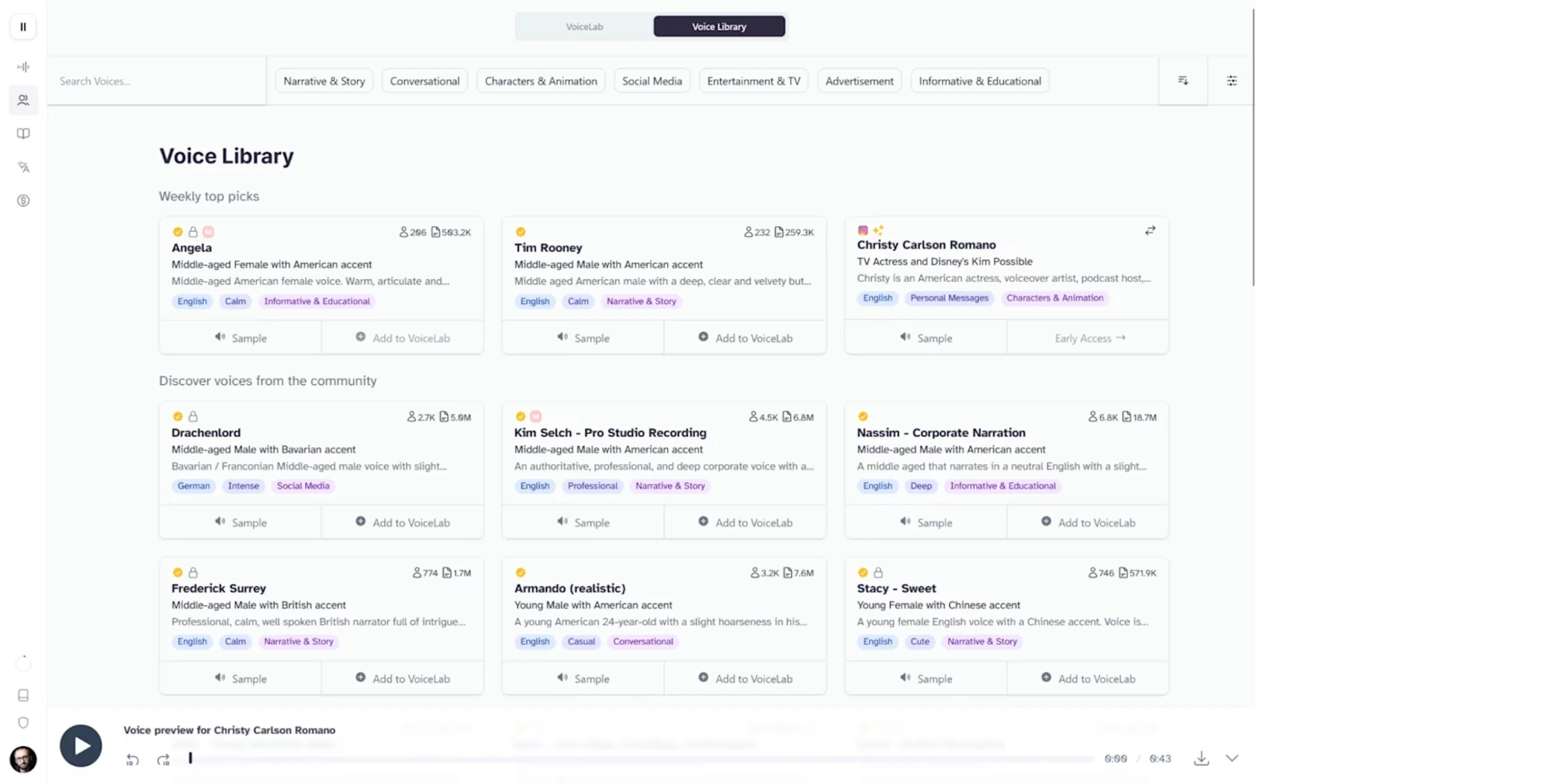 AI voice generation tool used for audio content