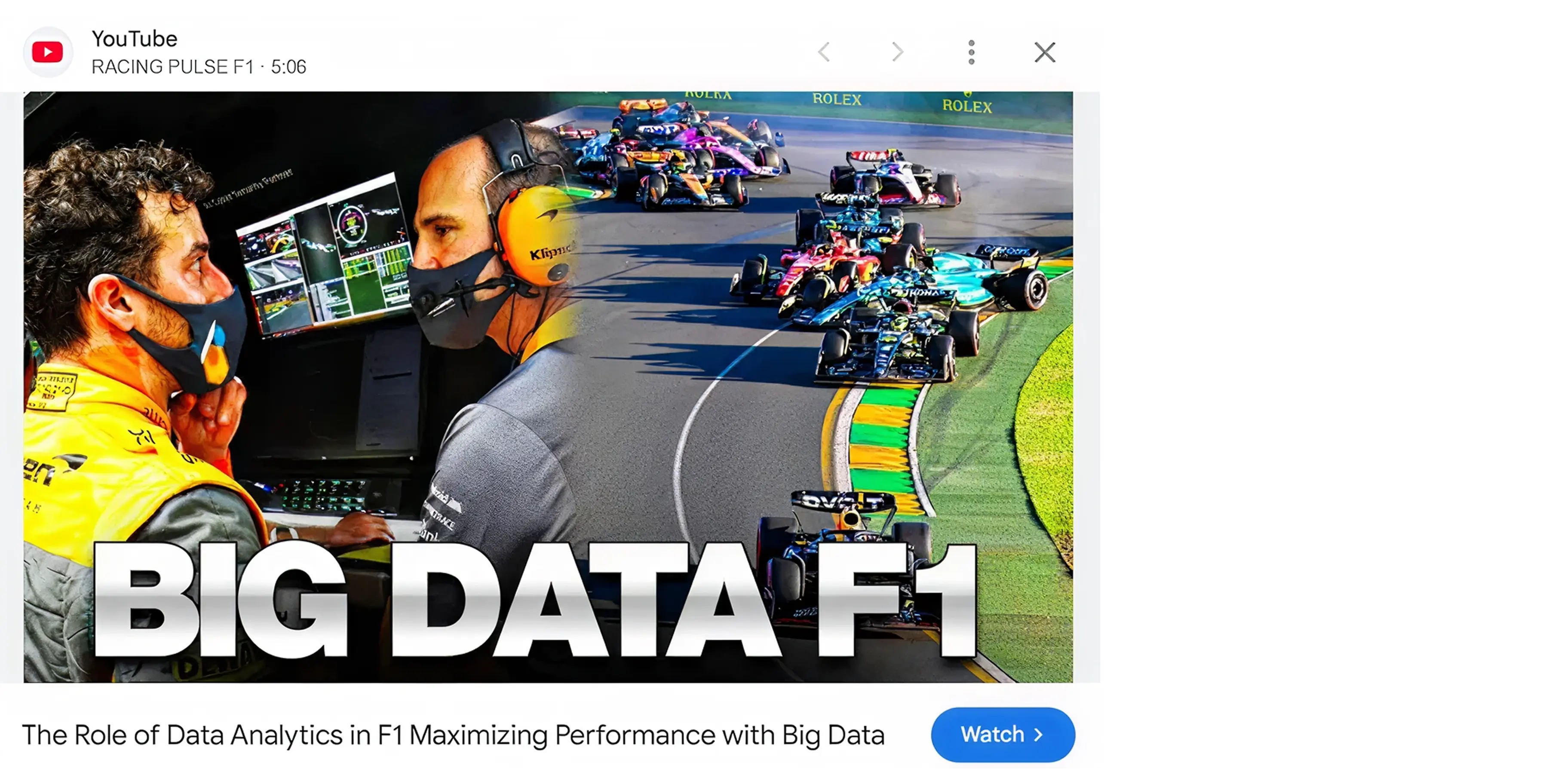 Formula 1: Machine Learning on the Track